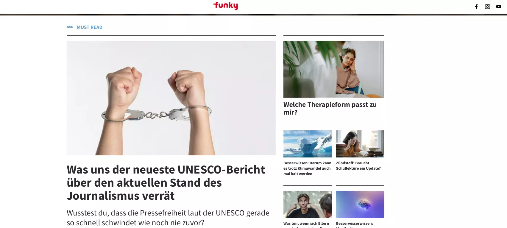 Screenshot funky Jugendredaktion