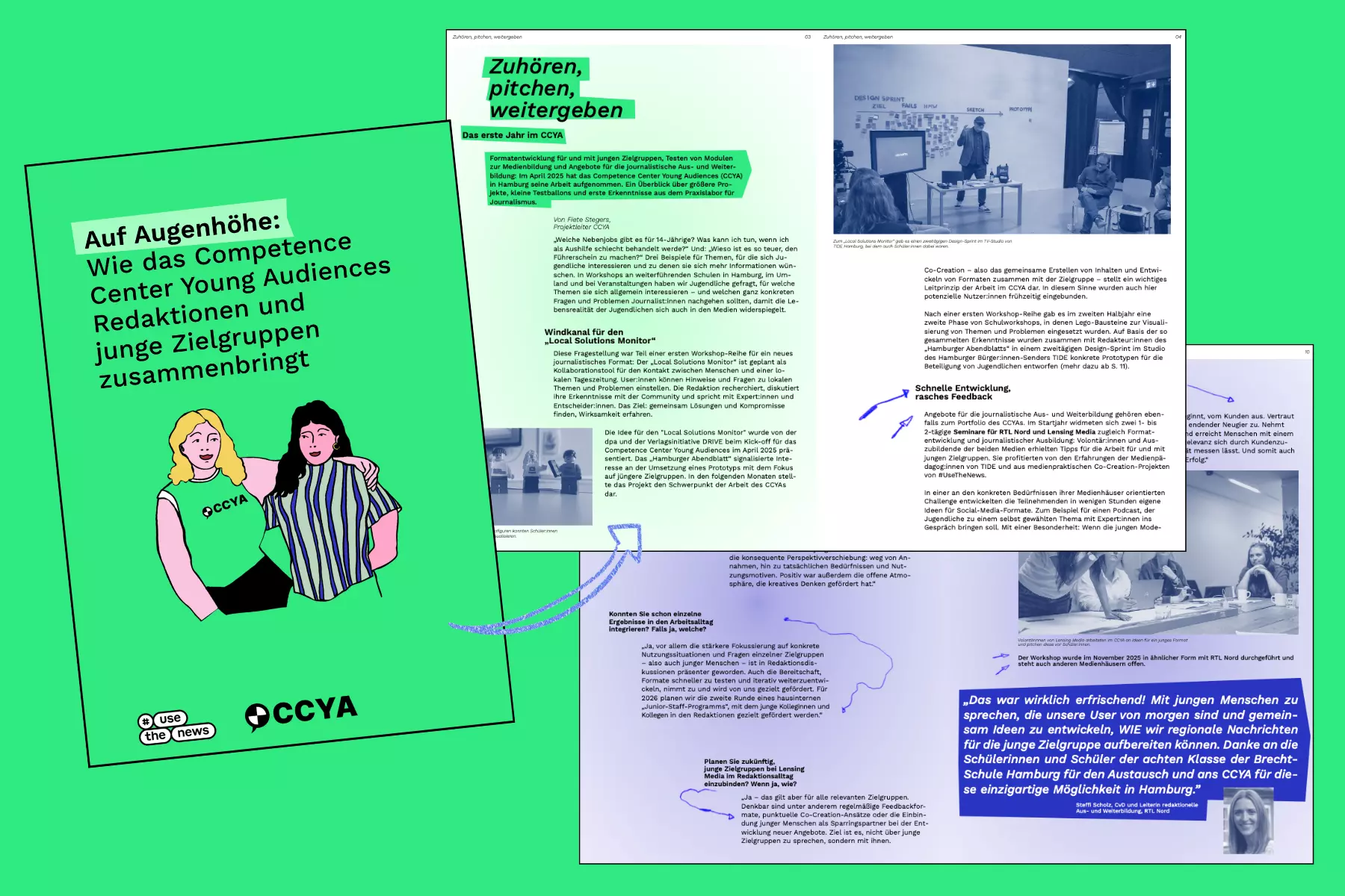 Blick ins CCYA-Paper von #UseTheNews. Illustration: Eva Wünsch & Luisa Stömer