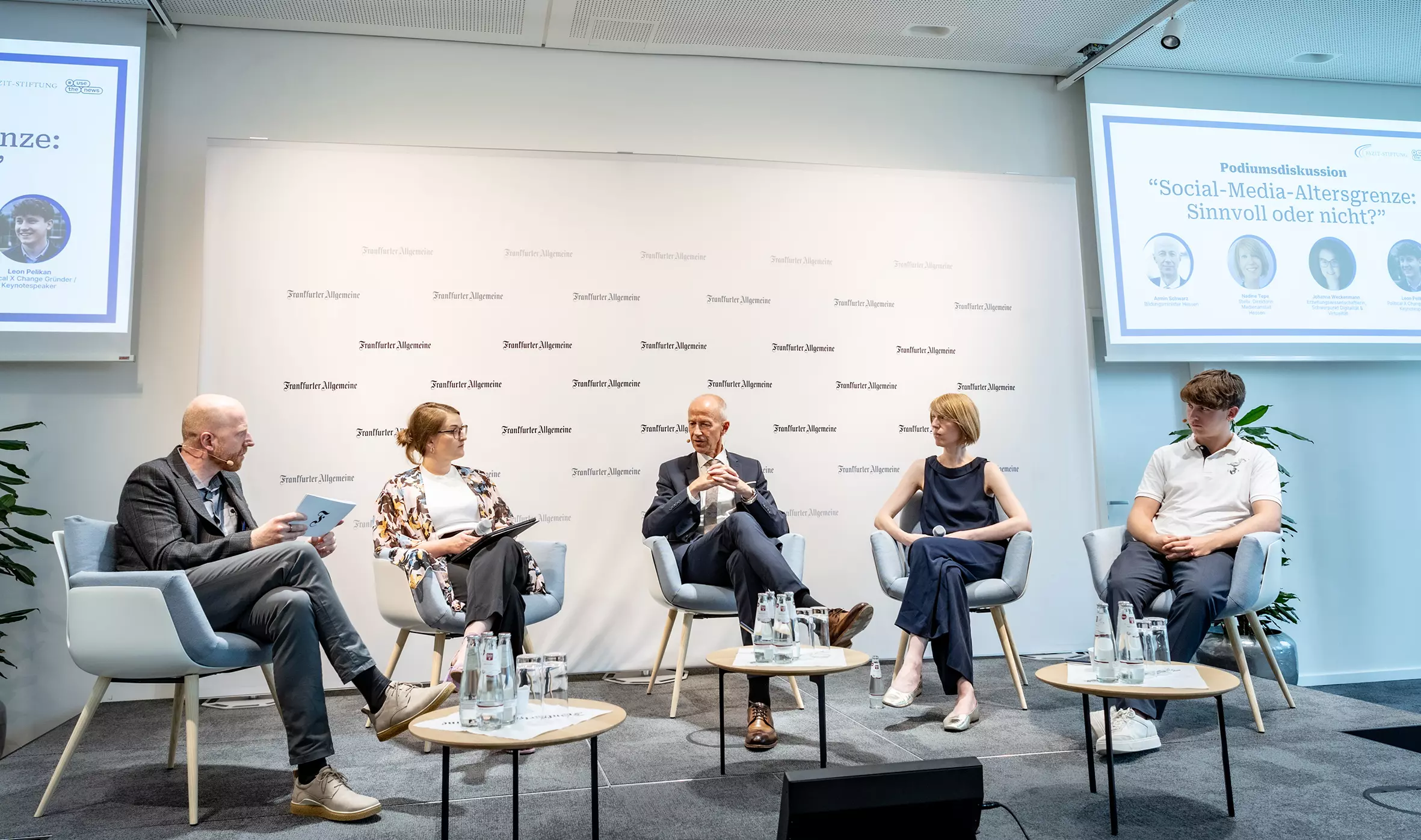 Panel bei der Auftaktveranstaltung von FAZIT-STIFTUNG & #UseTheNews. Foto: Peter Jülich/F.A.Z.